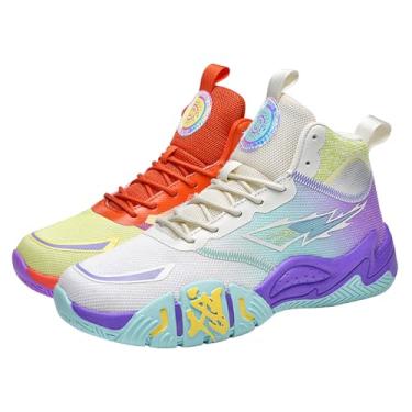 Imagem de Bolognifi Tênis de corrida respiráveis ​​masculinos, amortecimento de alta resiliência, sola de borracha antiderrapante, design leve para corridas urbanas em academias presente(Orange,38 BR)