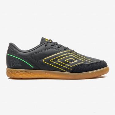 Imagem de Chuteira Futsal Umbro BR Futsal Unissex - Preto+Verde, 44