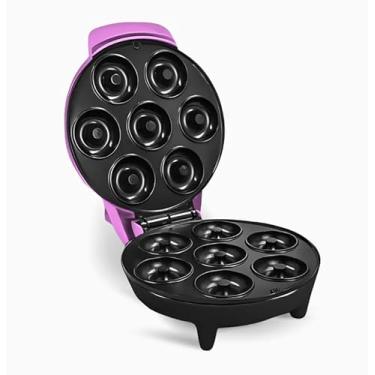 Imagem de Máquina De Donuts Dupla Face Máquina De Donuts Elétrica 220V Máquina Para Fazer Mini Donuts com 7 Furos (Rosa) - YODHE