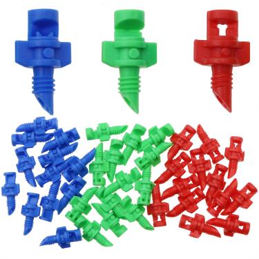 Imagem de safycaby 150 peças de emissores de irrigação por gotejamento micro cabeças de irrigação micro jardim gramado bocal de névoa irrigação irrigação para sistemas de irrigação de plantas (90/180/360 graus)