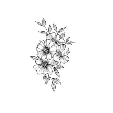 Imagem de Tatuagens legais, quatro folhas de flores, tatuagens de flores, resistentes à água, duram de 1 a 2 semanas, resiliência, aparência de tatuagem real,18 x 10,5 cm