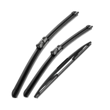 Imagem de Kit com 3 Palhetas Limpador para-brisa Dianteiras e Traseira para,Palheta do Limpador de Para-brisa Premium para Todas as Estações para Opel Meriva B 2010-2017,Borracha Natural Top Lock