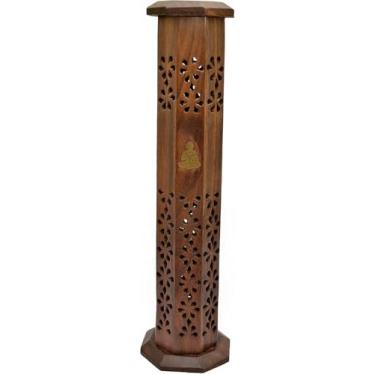 Imagem de Suporte de incenso Buda, queimador de torre de madeira, estilo tailandês