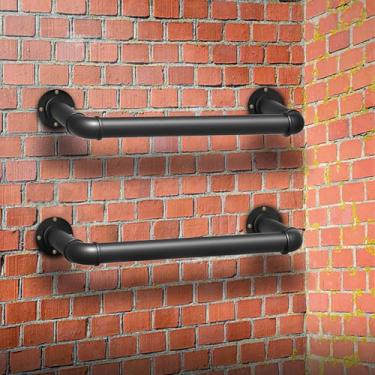 Imagem de Escada montada na parede de 1 degrau, janela de saída de metal resistente de 3 m e escada para porão, beliche no sótão, saída de incêndio - carga de 161 kg, preto fosco - 2 peças