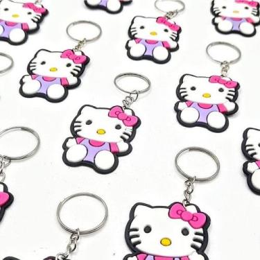 Imagem de Lembrancinha Hello Kitty 10un Chaveiro Emborrachado Barato Tema Menina