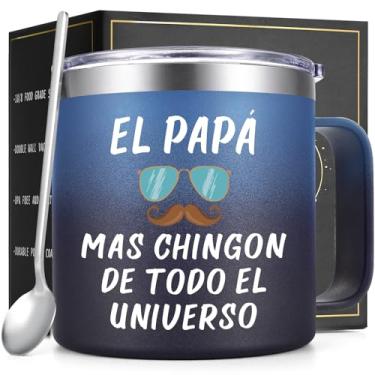Imagem de Qtencas Regalos Para Papa - El Papa Mas Chingon Del Universo Caneca de café, presente de aniversário para homens, presentes de dia dos pais em espanhol, Regalo Para El Dia del Padre, copo de