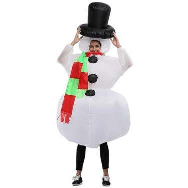 Imagem de Qshine Macacão inflável de Natal, boneco de neve, cosplay, fantasia, festa, fantasia