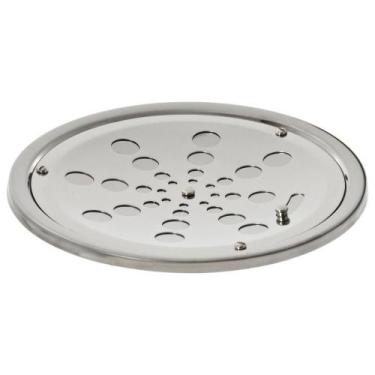 Imagem de Ralo Grelha Inox Redonda 10cm Polida Com Caixilho Com Fecho - ESTILMAX