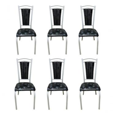 Imagem de Kit 6 Cadeiras Cozinha Aço Tubolar Confortável Jantar
