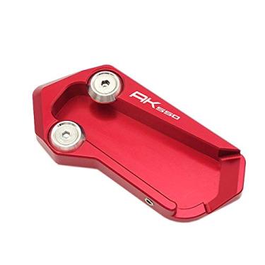 Imagem de Acc-Creativity Suporte de pé de motocicleta com ampliador lateral para placa de extensão compatível com Kymco AK550 2017-2020 (vermelho)