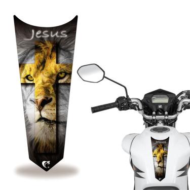 Imagem de Adesivo Faixa Gravata Tanque Moto Jesus Amarelo
