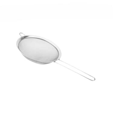 Imagem de Kit Escorredor Macarrão Inox Grande Lavar Arroz Massas Legumes e Frutas Ralador Peneira Aço Inoxidavel(Peneira de Inox 12cm)