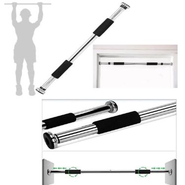 Imagem de Barra Flexao Abdominal Para Porta Fixa Ajustavel Treino Academia Em Casa Fitness Exercicios Multifuncional