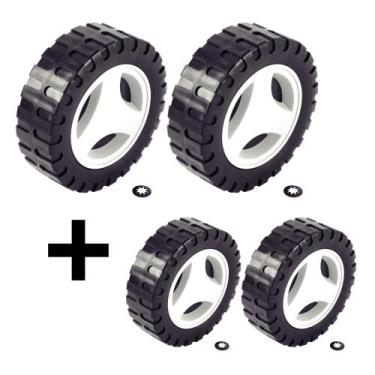 Imagem de Kit 4 Rodas Plásticas CE35P Reposição Tramontina para Carrinho Cortado