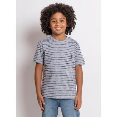Imagem de Camiseta Aleatory Mini Print Kids Striped Masculina Infantil-Masculino