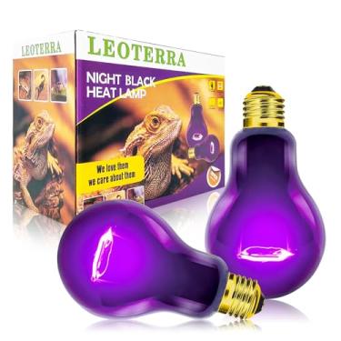 Imagem de Leoterra Lâmpada De Aquecimento Noturno Para Répteis, Pacote Com 2 Lâmpadas 50 W, Luz Preta Base E26 120 V, Lagarto, Dragão Barbudo, Leopardo, Cobra, Tartaruga, Fácil Instalar E Substituir