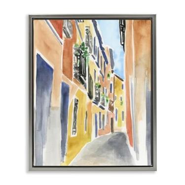Imagem de Stupell Industries Arte de parede em tela flutuante emoldurada cinza arquitetura da cidade de Madrid por June Erica Vess, 25 x 31