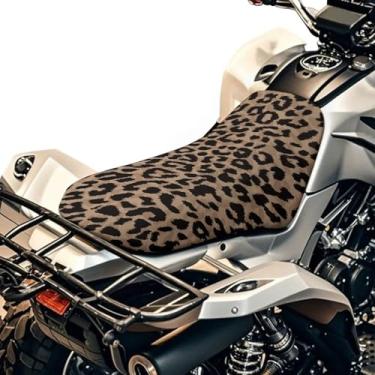 Imagem de Pensura Capa de assento de quadriciclo com estampa de leopardo marrom para proteção de assento ATV compatível com Polaris Sportsman 400 500 850 1000 4 rodas/Honda Rancher 420