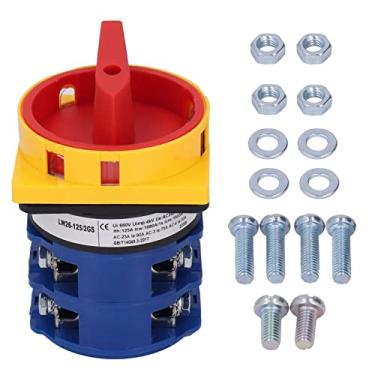 Imagem de Interruptor de comutação universal, seletor de 2 posições Interruptor de came giratório com cadeado 125A AC240V 440V, Interruptores de travamento do seletor de came Ligado Desligado Interruptor de
