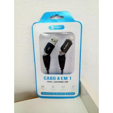 Imagem de Cabo de dados e carregamento 4 em 1 usb/lightning/tipo-c - Sumexr