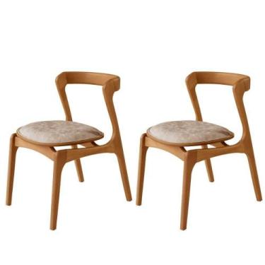 Imagem de Conjunto Com 2 Cadeiras Madeira Solaris Moderna Mobilia Milano / Imbui