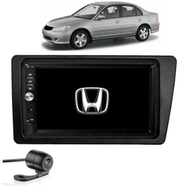 Imagem de Central Multimidia Civic 2005 Mp5 Espelhamento Moldura Câmera De Ré - 