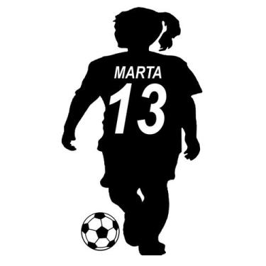 Imagem de Adesivo Decoração Quarto Porta Jogadora Futebol Nome/Número - Jhow Ade