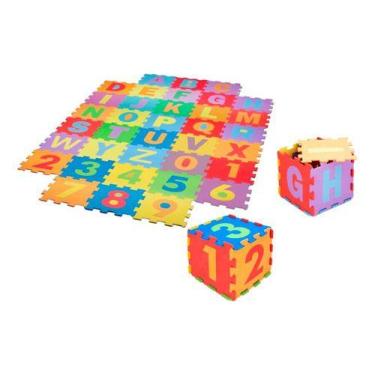 Imagem de Tapete Tatame Eva Infantil 36pçs Letras Números 28x28cm 5mm - Evamax, 