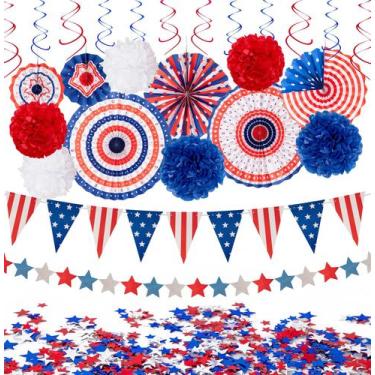 Imagem de Conjunto de decorações patrióticas jollylife 29 unidades de 4 a 4 de j