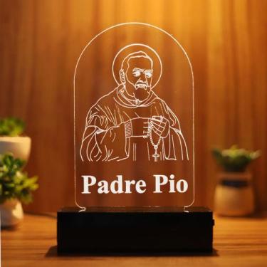 Imagem de Luminária Abajur Padre Pio LED Branco - Bold
