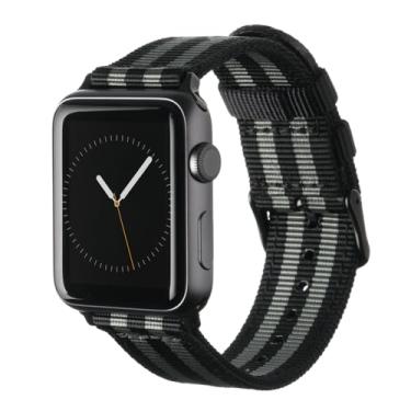 Imagem de Archer Watch Straps - Pulseiras de substituição de nylon premium para Apple Watch (preto/cinza, preto, 40/41/42 mm)