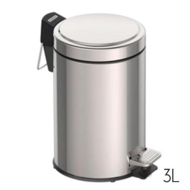 Imagem de Lixeira C/Pedal 3L Inox Tramontina C/Cesto Removível, Inox