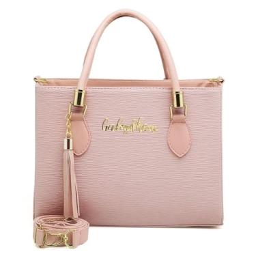 Imagem de Bolsa Feminina Tiracolo Transversal de Couro Sintético Pequena 26cm – Elegante, Casual e Executiva, com Alça Regulável (ROSA)