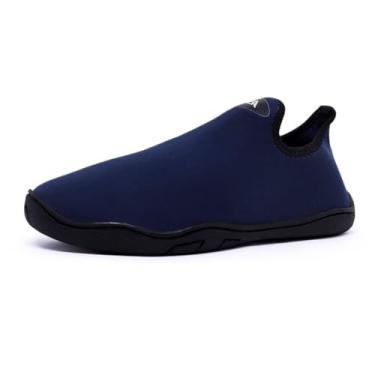 Imagem de Tenis Sapatilha Aquatica Beach Tennis Neoprene Liso Confortavel Solado Borracha Palmilha Espumada Tamanho:36;Cor:Azul;Gênero:Masculino;Departamento BS:Esporte