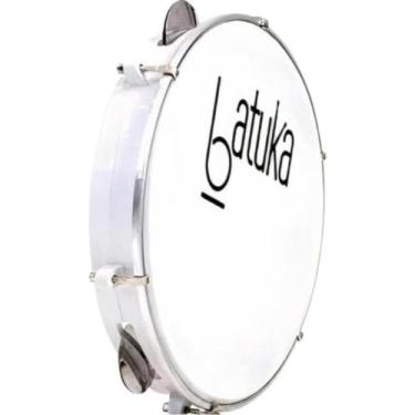 Imagem de Pandeiro 10" Abs Branco 6 Afin Plat Inx Ferragem Cromada Cabra