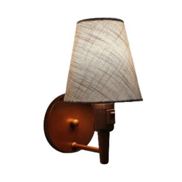 Imagem de Arandela de Parede Vivare Md-2013 Cobre Com Interruptor Liga e Desliga Cúpula em Tecido - Bivolt