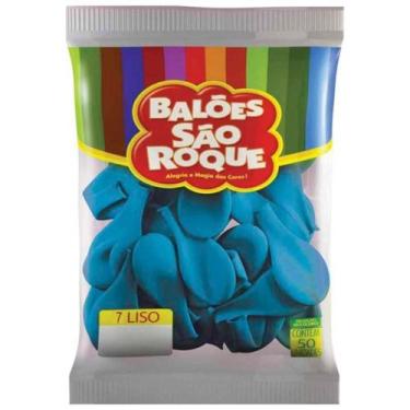 Imagem de Baloes Bexiga Sao Roque No 7 Liso Redondo C/50un Hiperfesta - São Roqu