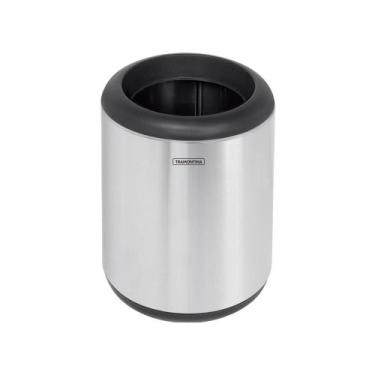 Imagem de Lixeira Inox Tramontina Cápsula Aro e Base Polipropileno 7 L
