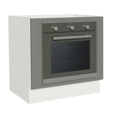 Imagem de Balcão Forno Embutir 80x60cm Sem Tampo Branco/cinza - MADESA