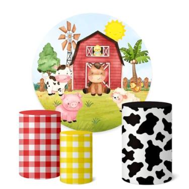 Imagem de Trio Capas Cilindro + Painel Sublimado 1,50m Fazendinha (K1FZD038)