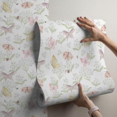 Imagem de Papel De Parede Jardim Minimalista Adesivo 10 Metros Lavável Autocolan