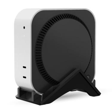 Imagem de CaSZLUTION Suporte vertical Mac mini M4, suporte de mesa de acrílico para Mac mini M4 e M4 Pro - base antiderrapante, design aprimorado de resfriamento e economia de espaço (preto)