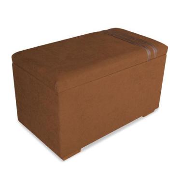 Imagem de Recamier Puff Baú Decorativo Funcional Organizador no Boucle com Cinto