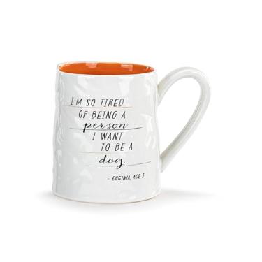 Imagem de DEMDACO Caneca de café Live From Snack Time para sua bebida matinal favorita 400 ml papel de notas de grés de cerâmica I Want to Be a Dog