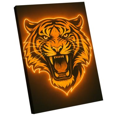 Imagem de Quadro Decorativo Tigre Neon Amarelo