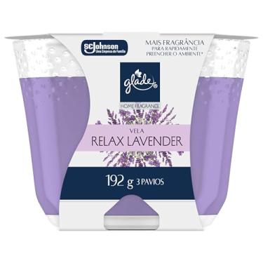 Imagem de Glade Vela Aromatica Home Fragrance, Odorizador de Ambiente, Relax Lavender, 192g e 3 Pavios