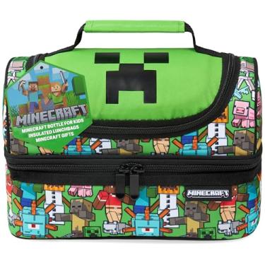 Imagem de Minecraft Insulated Lunch Bag for Kids Creeper Lunchbox for Boys School Supplies Food Carrier Snacks Picnic Beach Days Travel Gamer Gifts for Kids (Multi)
