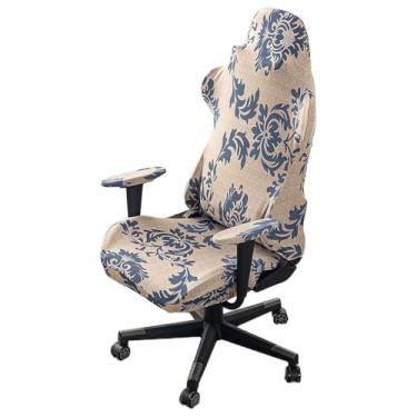 Imagem de Kitegrese Capas para cadeira de jogos, conjunto de capas de cadeira de jogos com estampas universais elásticas com capas de braço - 4 peças (sem cadeira) (O)