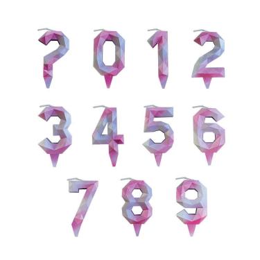 Imagem de Vela De Aniversário Diamante Prata E Rosa Modelo 0