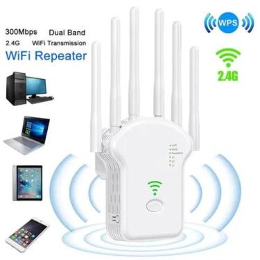 Imagem de Repetidor Wifi 6 Antenas Sem Fio Sinal Wireless Amplificador - Repetid